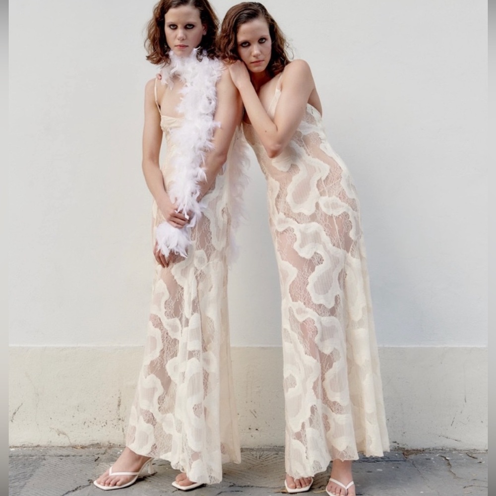 NWT Zara Lace Long Slip Dress